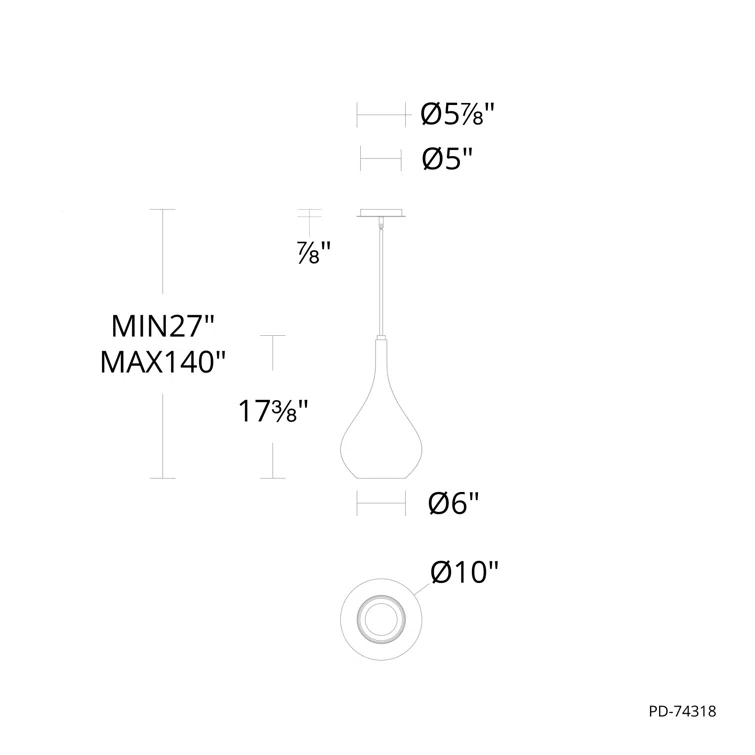 Helios 1 - Light Single Schoolhouse Dimmable LED Pendant