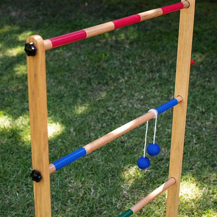 Yard Games Solid + Manufactured Wood Water Resistant Ladder Ball with Carrying Case