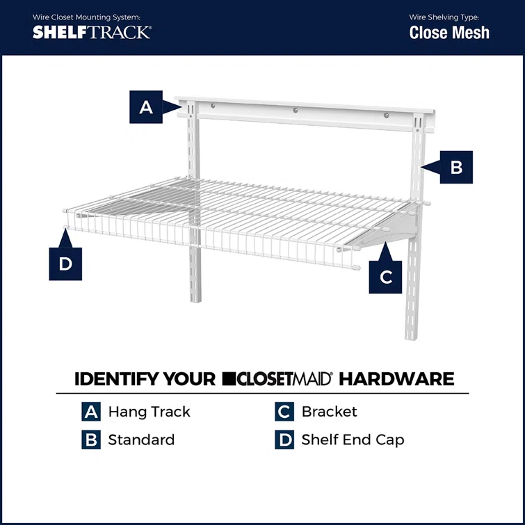 ClosetMaid ShelfTrack Wire Shelving Bracket