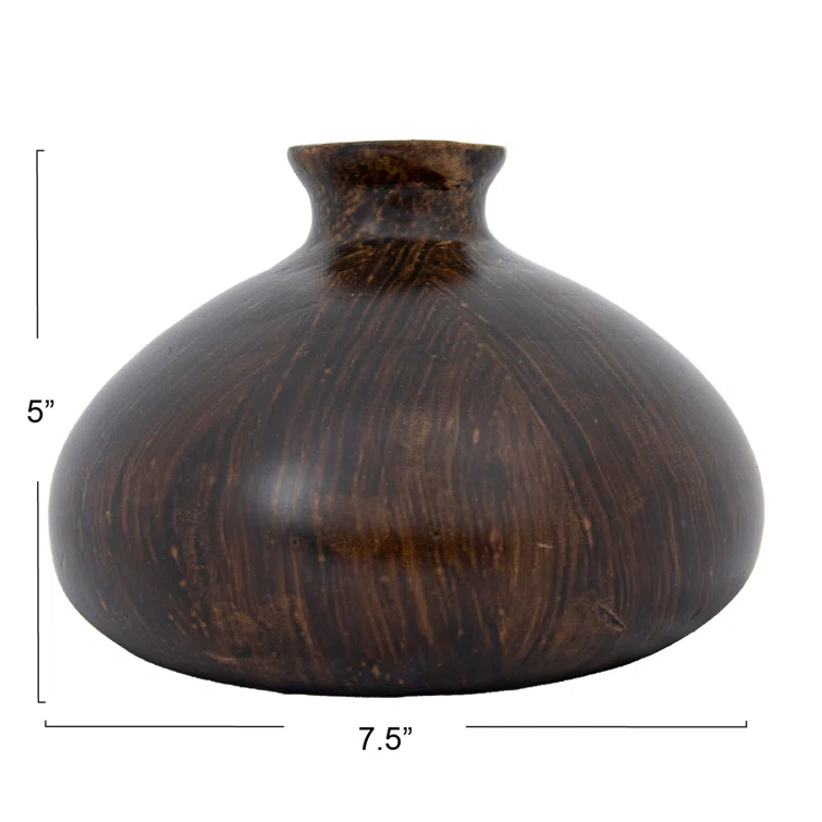 Rodiguez 5.5'' Solid Wood Table Vase