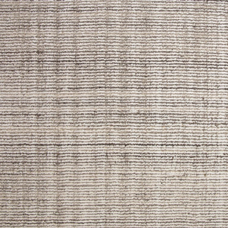 Handmade Transitional Brown/Cream Wool-Viscose Blend Area Rug, 6' x 9'