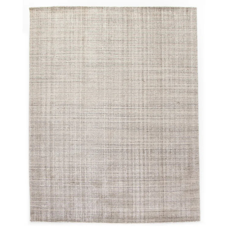 Handmade Transitional Brown/Cream Wool-Viscose Blend Area Rug, 6' x 9'