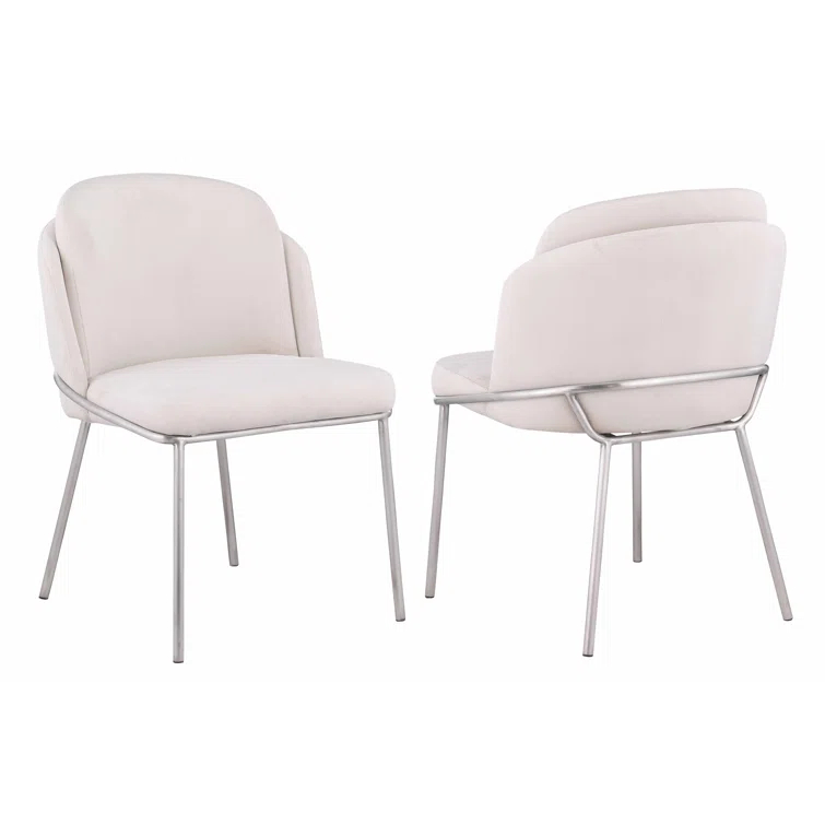 Contemporary Double-layered Curved Back Side Chair