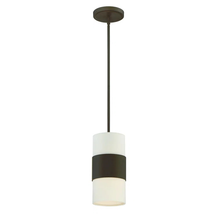 Grayson Dark Bronze Mini Pendant with Silk Shade