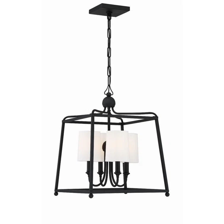 Crystorama Lighting Sylvan 4 - Light Chandelier in  Black Forged