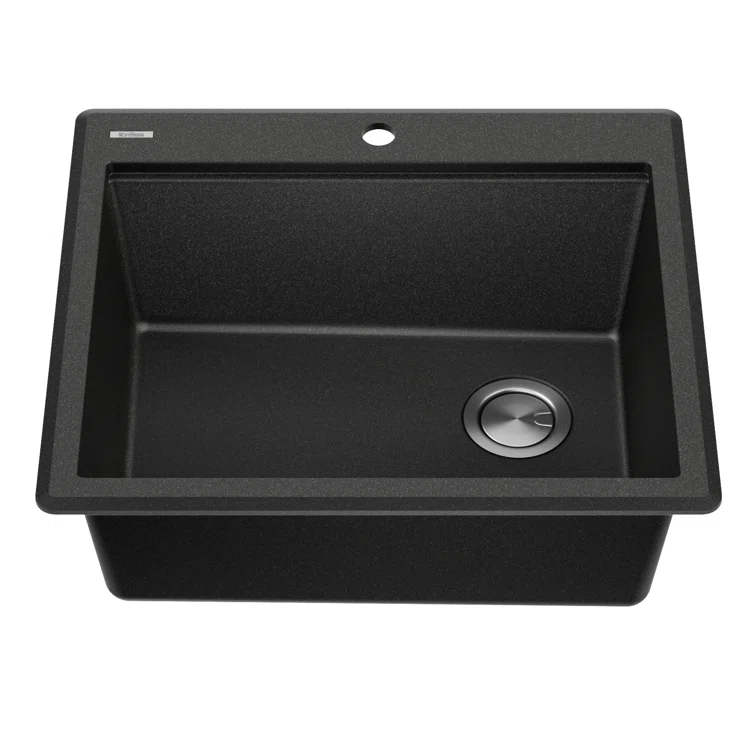 KRAUS Bellucci Granite Composite Workstation Drop-In Top Mount Single Bowl Kitchen Sink with Accessories