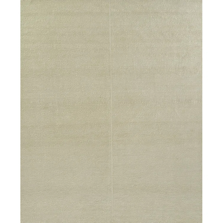 Ivory Handmade Wool Flat Woven Reversible Rug 8' x 11'