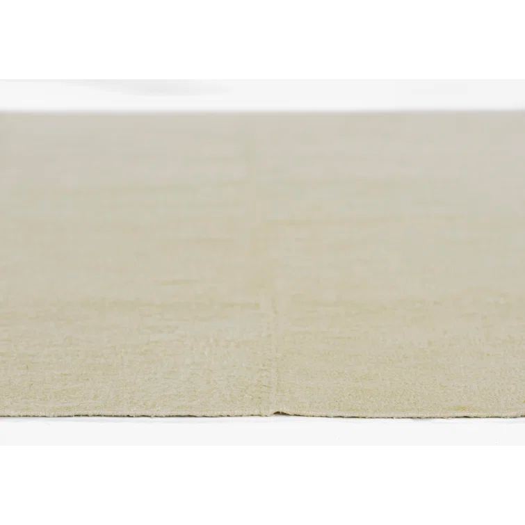 Ivory Handmade Wool Flat Woven Reversible Rug 8' x 11'