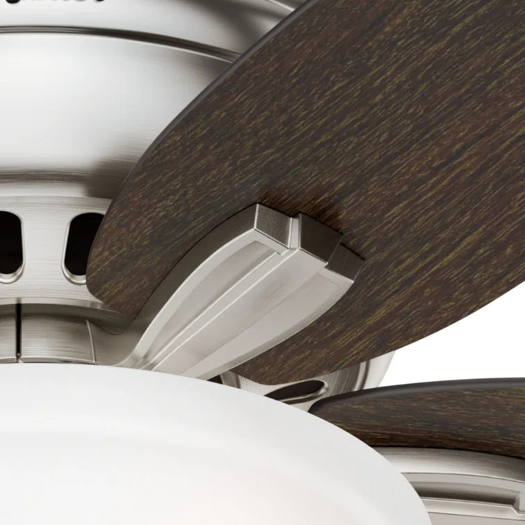 Newsome 42" 5 - Blade Traditional Flush Mount Indoor Ceiling Fan with Lights and Pull Chains