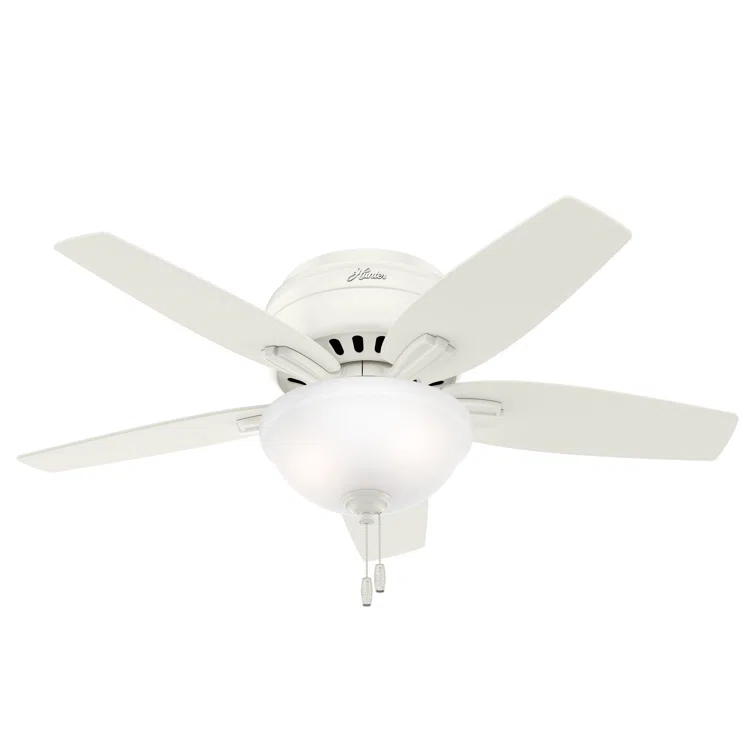 Newsome 42" 5 - Blade Traditional Flush Mount Indoor Ceiling Fan with Lights and Pull Chains
