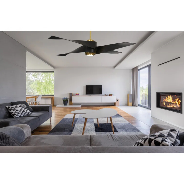 64" Artemis 4 Blade LED Standard Ceiling Fan with Light Kit Included