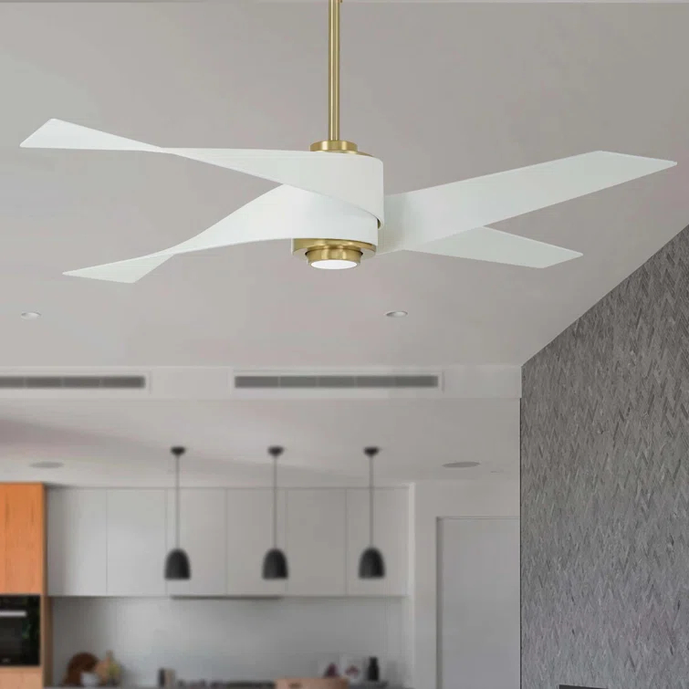 Minka Aire 60" 4 - Blade LED Standard Ceiling Fan with Remote Control and Light Kit Included