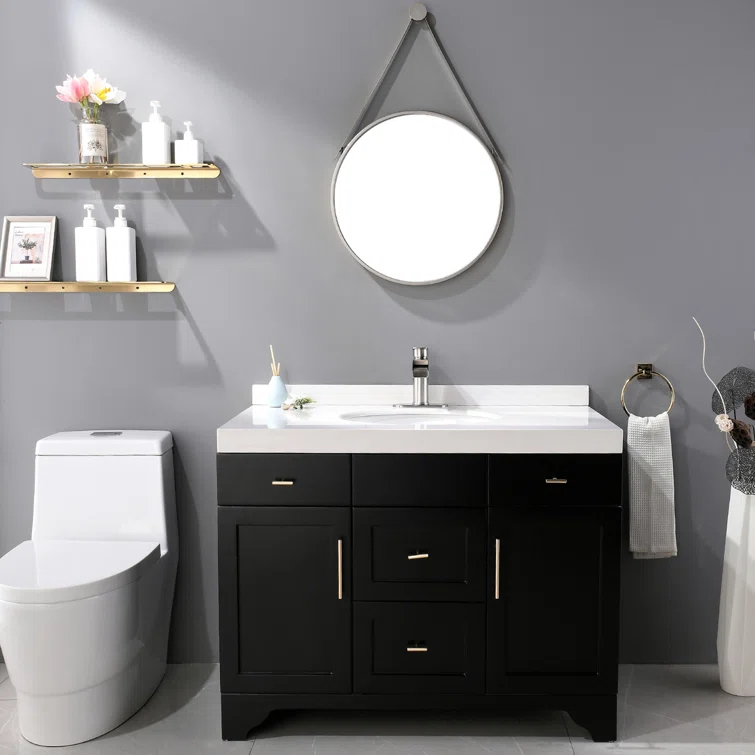 Single-Hole Single-handle Bathroom Faucet with Drain Assembly