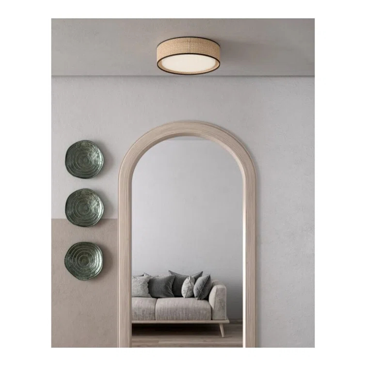 Lyla Rattan LED Flush Mount