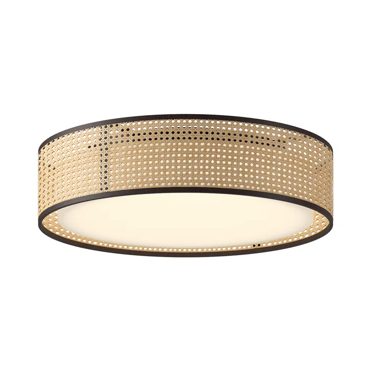 Lyla Rattan LED Flush Mount