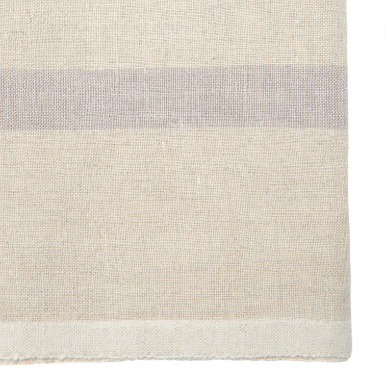 Natural Gray Linen Striped Tea Towel Set
