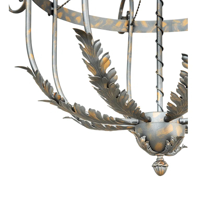 Antonia 8-Light Crystal Bronze Chandelier with Gold Accents