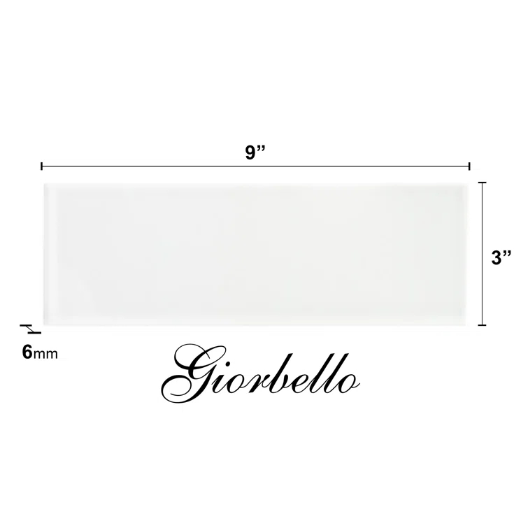 3" x 9" Glass Subway Tile
