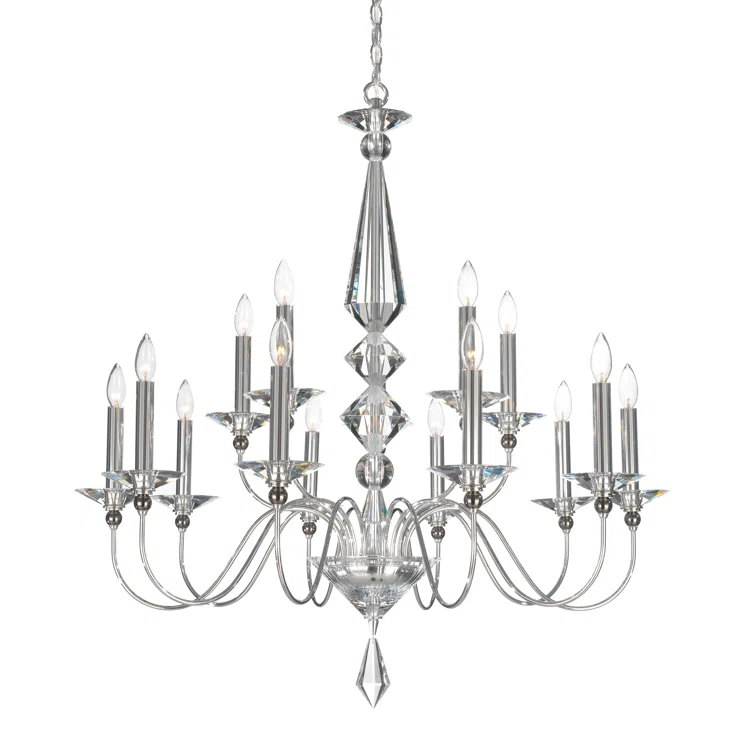 Jasmine 15 - Light Glass Tiered Chandelier