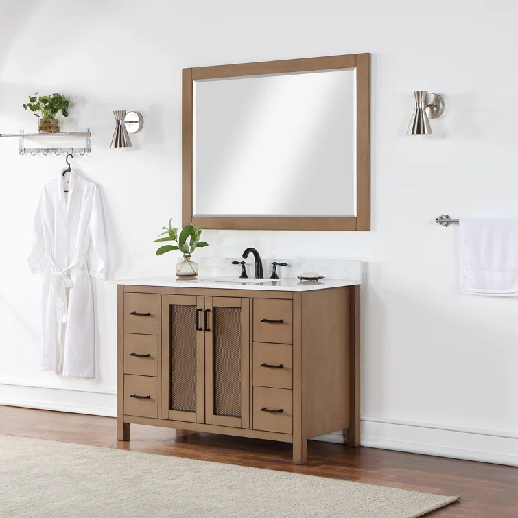 Ivy Wood Flat Wall Mirror