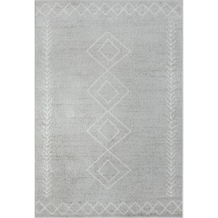 Geometric Performance Gray Area Rug
