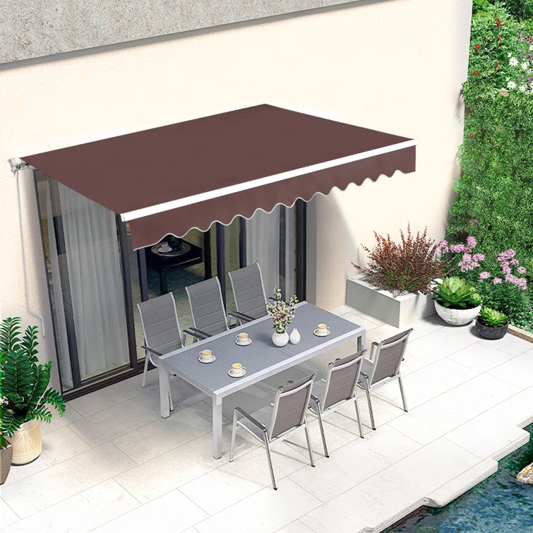 Manual Retractable Patio Door Window Awning Sunshade Shelter Outdoor Canopy