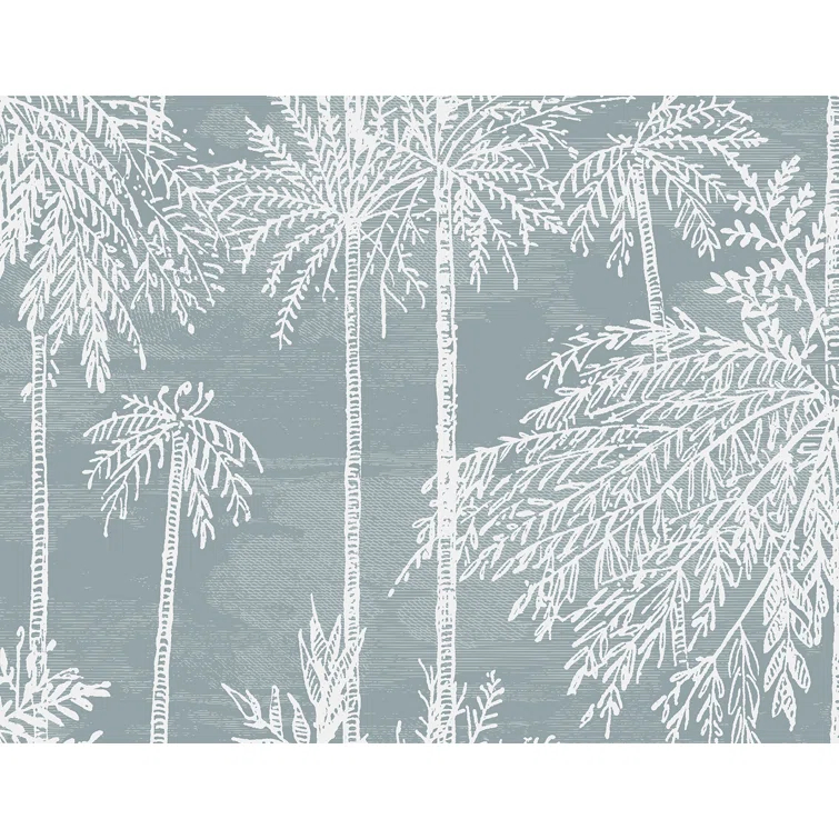Bluestone Palm Grove Embossed Vinyl Wallpaper Roll