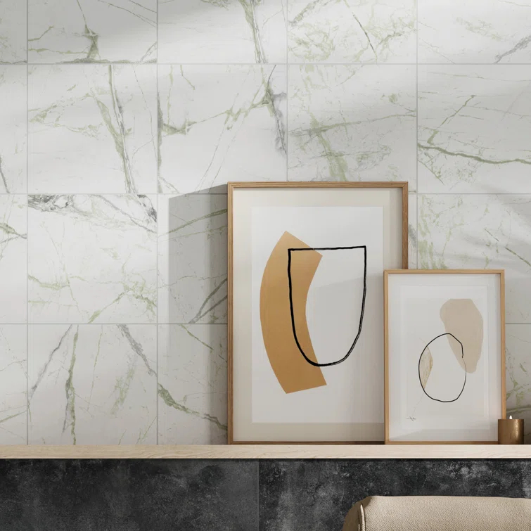 Supreme Tile Senzia Square 7.87 in. x 7.87 in. Matte Porcelain Marble look Floor and Wall Tile