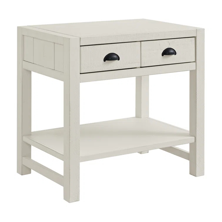 Arden 28" W Bohemian Style Rectangular Nightstand With 2 Drawers 1 Open Shelf With Hidden Fasteners