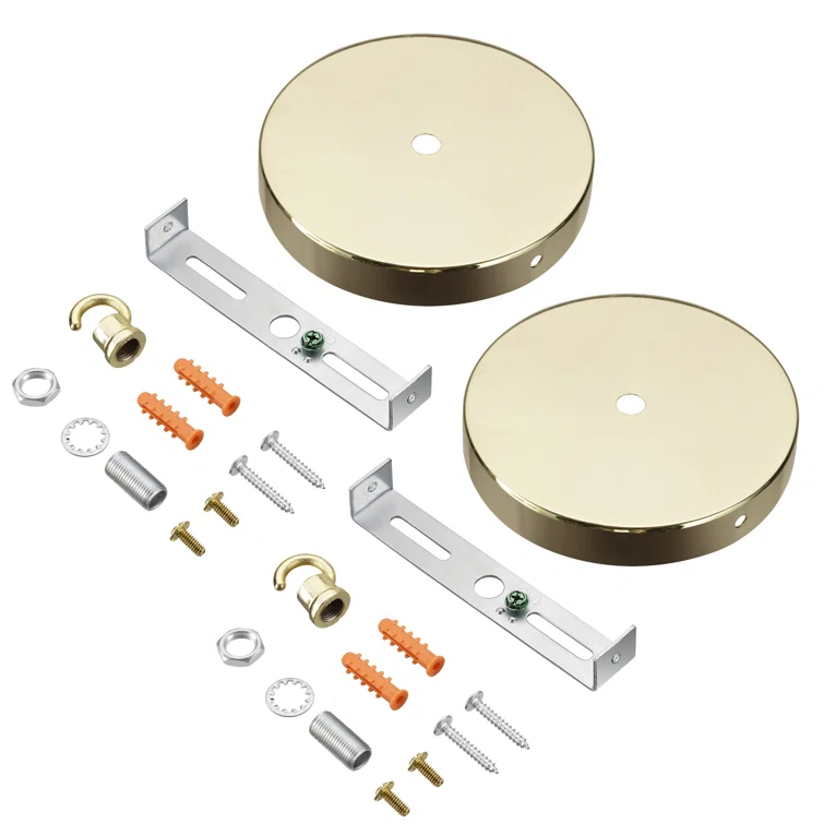 Aspen Creative Corporation 21510-32 Aspen Creative 21510-12 Canopy Kit, 4-3/4"D with Hook, 7/16" Center Hole, Matte Black, 2PK (Set of 2)