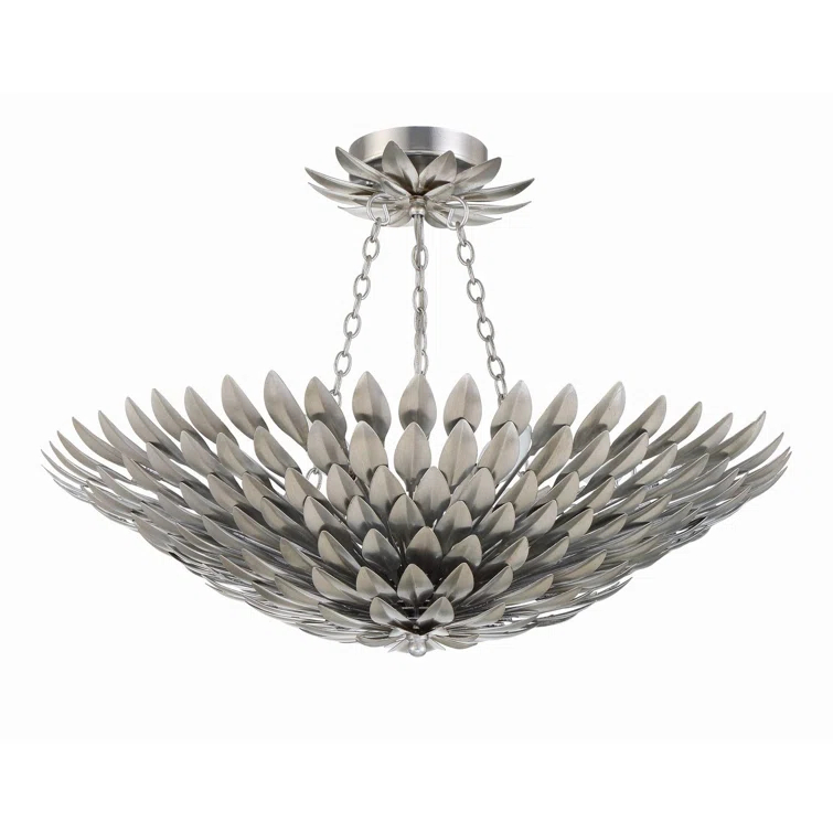Broche 6 Light Antique Silver Ceiling Mount