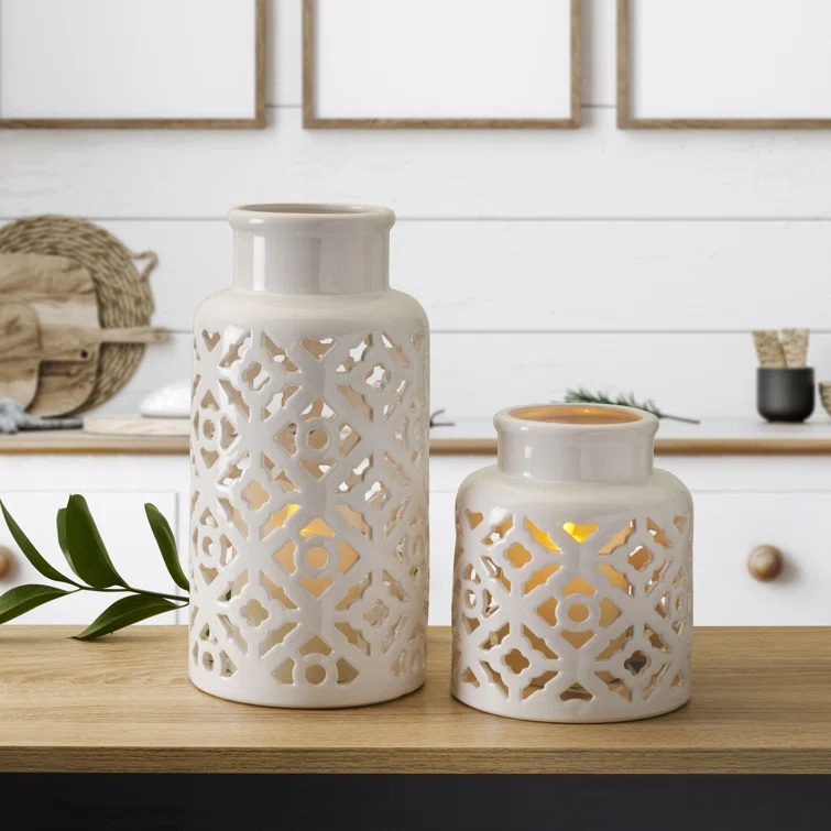 Elements Elements 2 Piece Ceramic Table Vase Set
