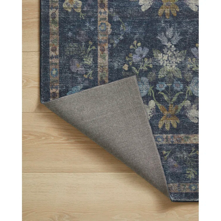 Rifle Paper Co. x Loloi Courtyard Navy Area Rug feat. CloudPile