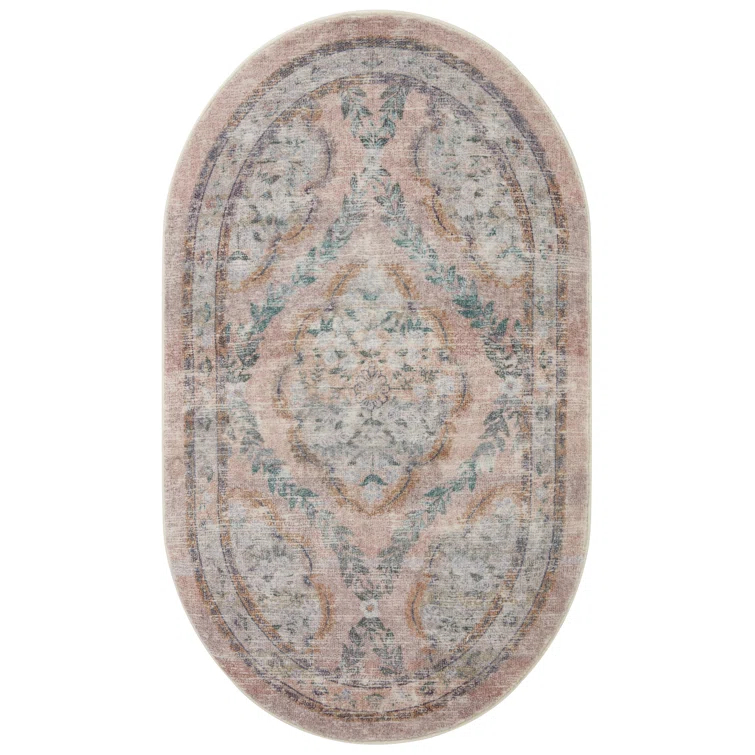 Rifle Paper Co. x Loloi Courtyard Blush Area Rug feat. CloudPile