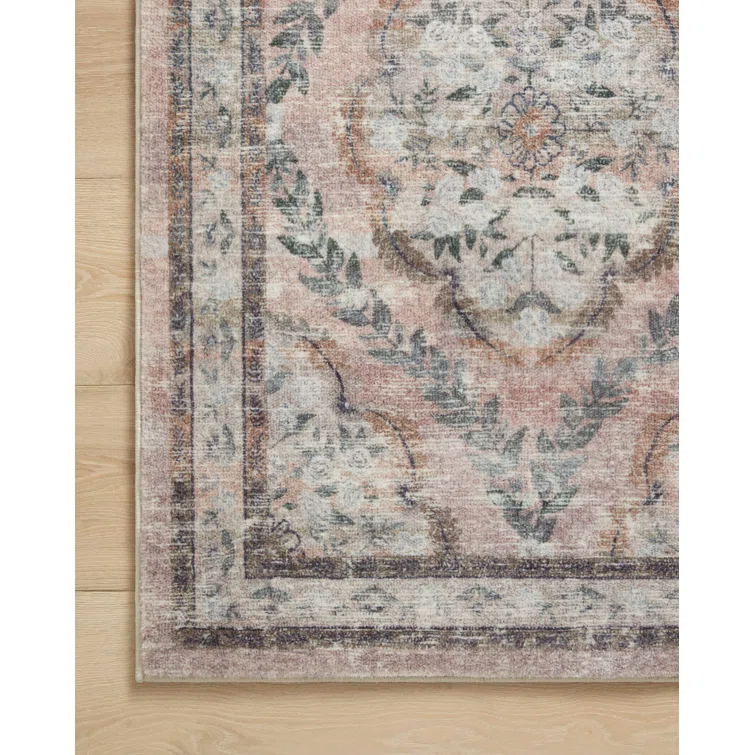 Rifle Paper Co. x Loloi Courtyard Blush Area Rug feat. CloudPile
