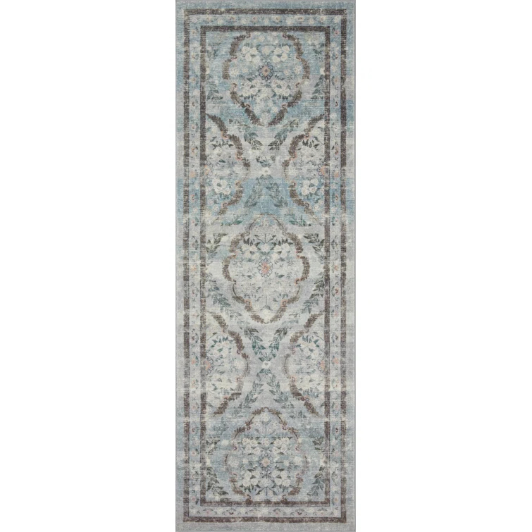 Rifle Paper Co. x Loloi Courtyard Blue Area Rug feat. CloudPile