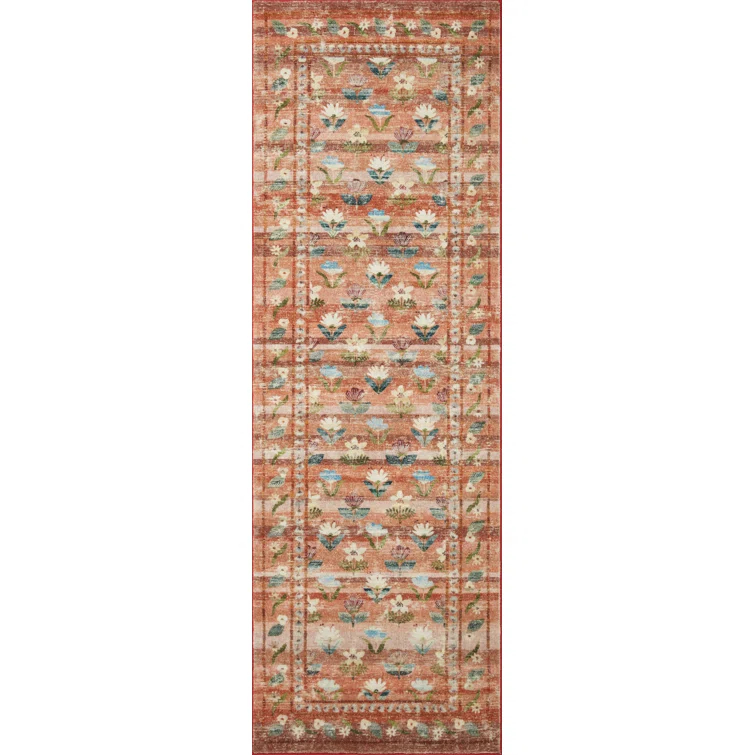 Rifle Paper Co. x Loloi Courtyard Terracotta Area Rug feat. CloudPile