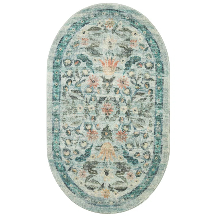 Rifle Paper Co. x Loloi Courtyard Sage Area Rug feat. CloudPile