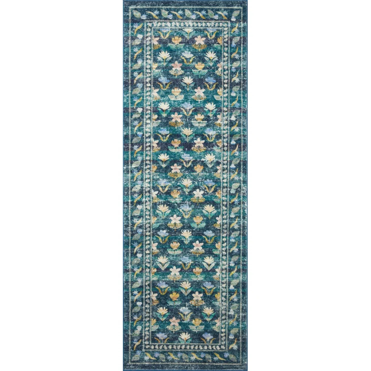 Rifle Paper Co. x Loloi Courtyard Emerald Area Rug feat. CloudPile