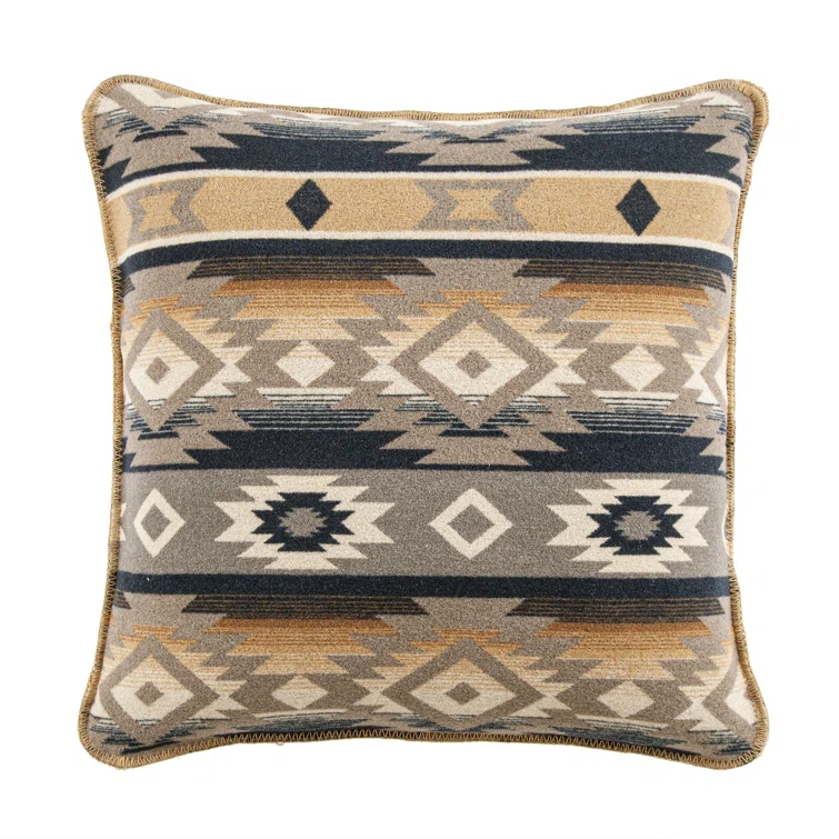 Paseo Road by HiEnd Accents Taos Wool Blend Yarn Dye Aztec Design Southwestern Lodge Throw Pillow