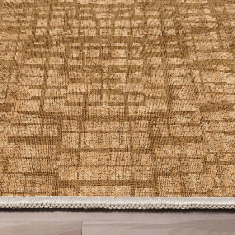 Nuzzo Nightscape Modern Geometric Flat-Weave Yellow Area Rug