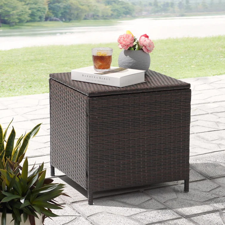 Caimin Square Wicker/Rattan Outdoor Side Table