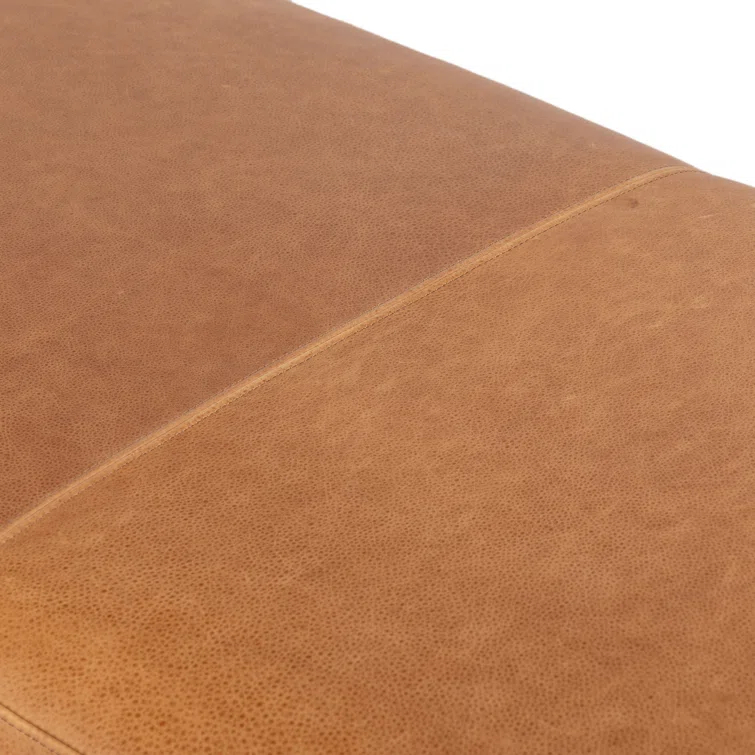 Harris 60'' Palermo Cognac Top-Grain Leather Upholstered Bench