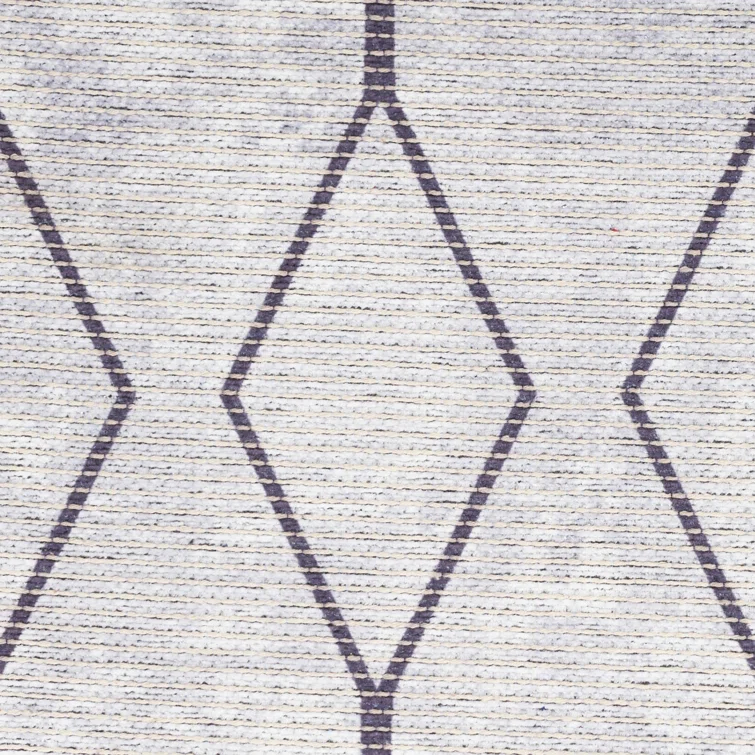 Pymble Geometric Machine Washable Area Rug in Ivory/Grey