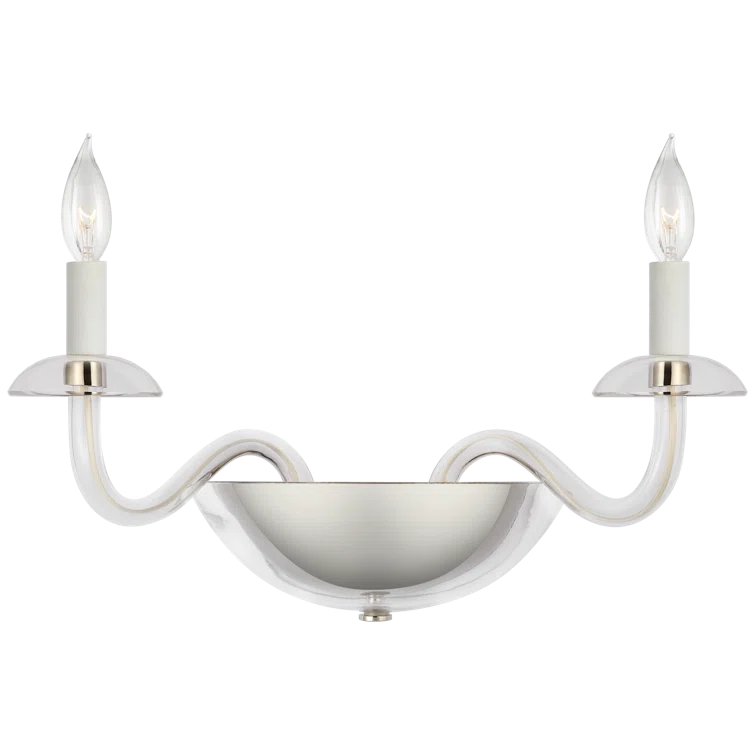 Brigitte Elegance Dimmable Double Sconce in Polished Nickel
