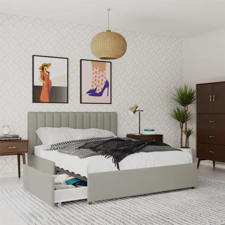 Brittany Upholstered Unfinished Platform Storage Bed