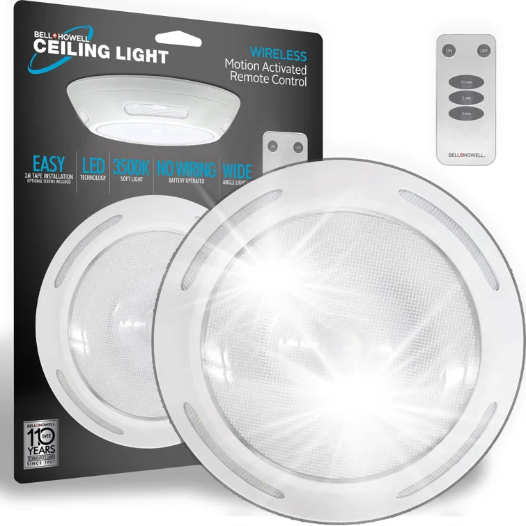 Bell + Howell Bell + Howell Wireless Motion Activated Ceiling Light with Remote Control