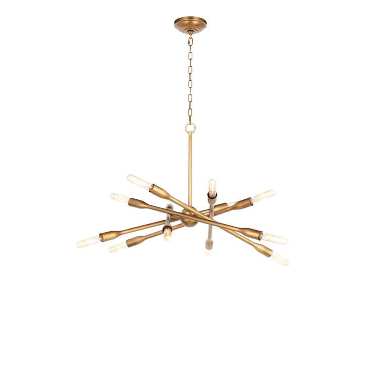 Cobra 12 - Light Dimmable Sputnik Modern Linear Chandelier