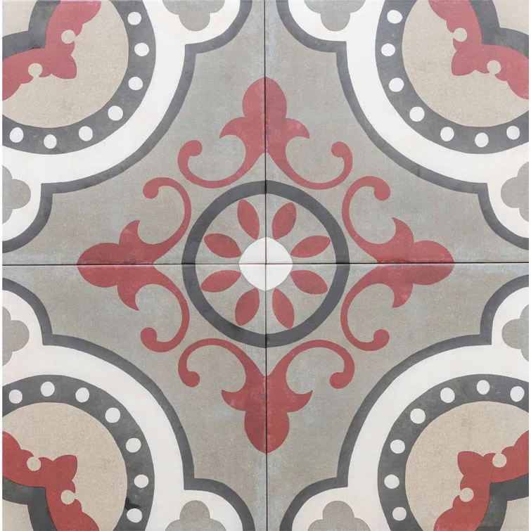 Art Deco 8" x 8" Porcelain Wall and Floor Tile