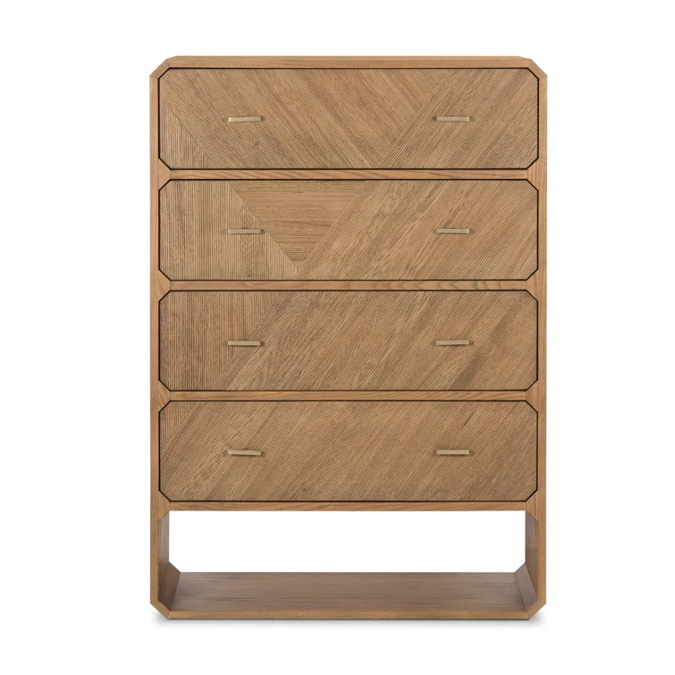 Caspian Natural Ash Veneer 4-Drawer Contemporary Dresser